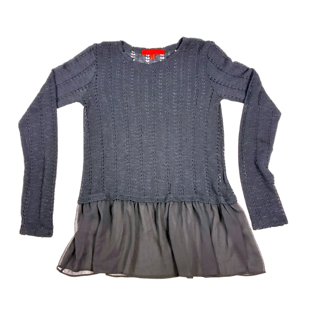 Wow Couture Knit Peplum Top Black Goth Witchy Alt Grunge Whimsigoth Small